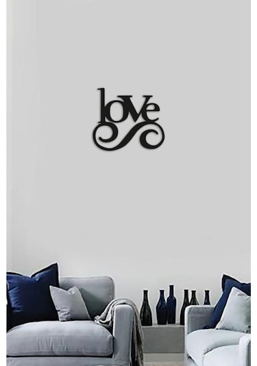 Dekoratif 5 Mm Siayh Mdf Love Yazısı Duvar Dekoru Tablo
