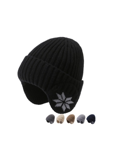 Dofolink Kışlık Bisiklet Sürücüleri İçin Yumuşak Tüy Doldurmalı Kulaklı Islaklık Sağlayan Bej Triko Şapka Bej