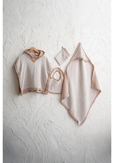 Ecocotton Melinda Terra %100 Organik Pamuk 4 Parça Bebek Panço Seti Toprak Rengi