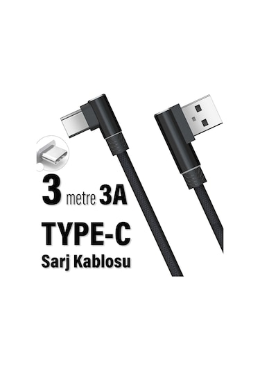 3 Metre Oyuncu Şarj Kablosu Type-c 3a 3m Usb - Type C