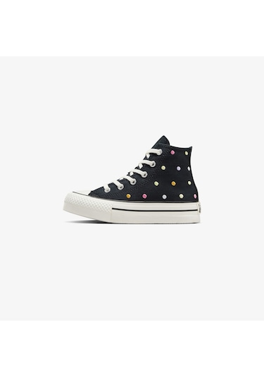 Converse Chuck Taylor All Star Eva Lift Polka Dots Çocuk Siyah Platform Sneaker A12609c Siyah
