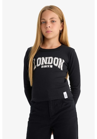 Defacto Kız Çocuk Slim Fit Dar Kesim Bisiklet Yaka Baskılı Fitilli Kaşkorse Uzun Kollu Tişört C7465a825aubk81 Siyah Defacto Kız Çocuk Slim Fit Dar Kesim Bisiklet Yaka Baskılı Fitilli Kaşkorse Uzun Kollu Tişört C7465a825aubk81 Siyah