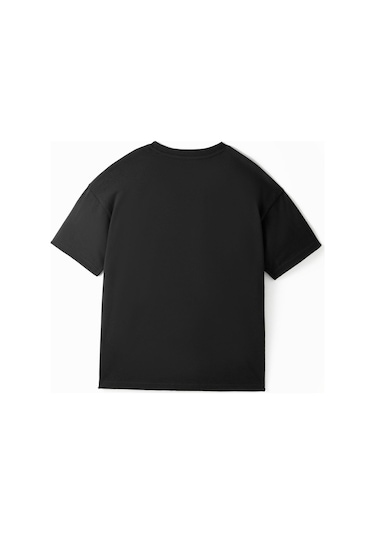 Galatasaray Lisanslı Aslan Baskılı Siyah Erkek T-shirt Siyah