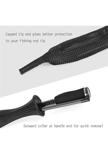 Novahub 170cm/60inç Balıkçılık Teleskopik Olta Kamışı Kılıfı, Örgülü Tekrar Kullanılabilir, Siyah Ve Mavi Desen, Balıkçılık Aksesuarları