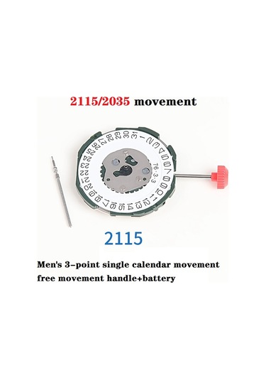 Xurunkeji 2115 Saplı Hareket + Pil 2035 Erkek Tek Takvim Üç Noktalı Elektronik Kuvars Saat Hareketi Değişimi Gümüş