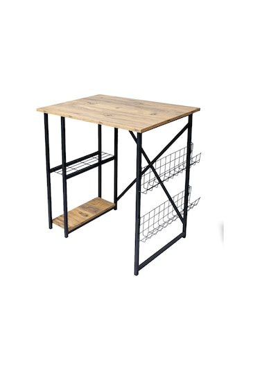 Nr Çamaşır Makinesi Üstü Yatay 2 Raflı Düzenleyici Siyah Metal Siyah