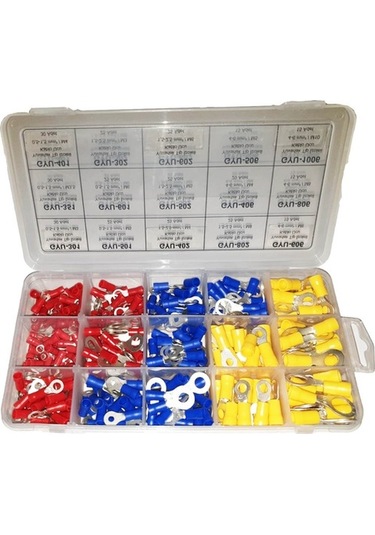 345 Parça Yuvarlak Tip Izoleli Kablo Ucu Terminal Seti