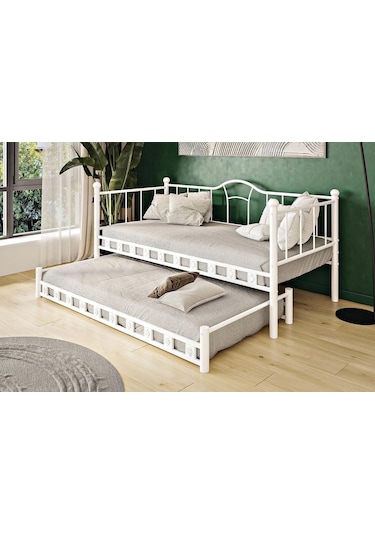 Reyo Kamelya Yavrulu Daybed Sedir Karyola Beyaz 90x190