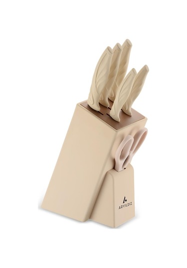 Aryıldız Benton 7 Parça Blok Bıçak Seti 260005 Krem