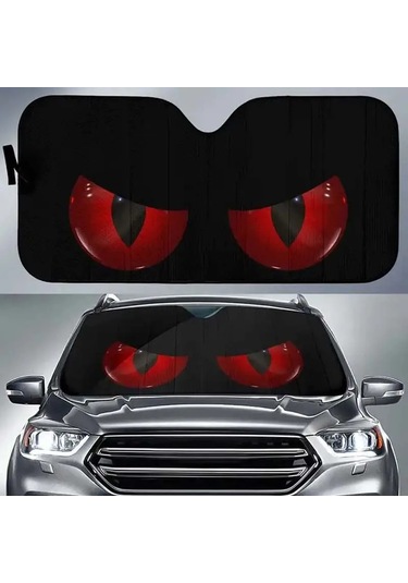 Goldenqian Araba Güneş Koruma Karikatür Büyük Gözler Isıtmalı Cam Güneşlik Araba Pencere Ön Cam Kapak Güneş Gölge Otomatik Güneşlik 240606-5