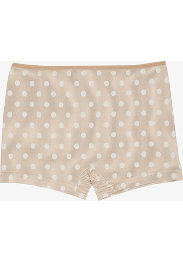 Breeze Kız Çocuk Boxer Puantiye Desenli 5-11 Yaş, Bej-bej Bej