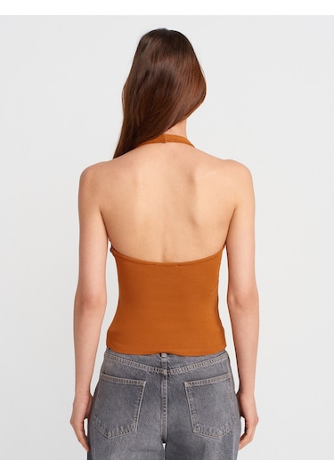 Dilvin 21052 Halter Yaka Top-a.kiremit A.kiremit
