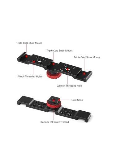 Novahub 3 Lü Soğuk Ayakkabı Montajı - Mikrofon Ve Led Işık Destek Braketi