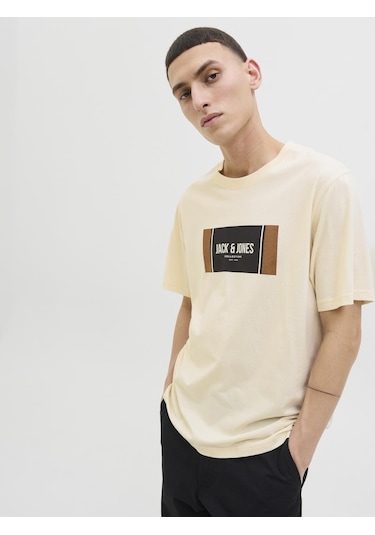 Erkek Gögüs Logo Baskili Tisört - Hayato - 12278508 Antique White