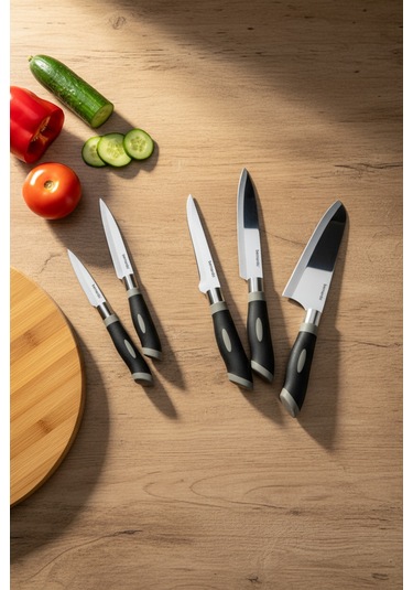 Bernardo Titan 5 Parça Bıçak Seti Gümüş - Siyah