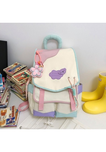 Gençler İçin Şık Ve Dayanıklı Okul Çantası, Ortaokul Ve Lise Öğrencilerine Özel Büyük Boy Sırt Çantası, Ergonomik Tasarım Ve Kontrast Detaylı Modeller Beyaz