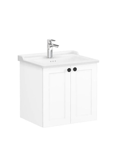 VitrA Root Classic 68701 Lavabo Dolabı Kapaklı Mat Beyaz 60 CM Mat Beyaz