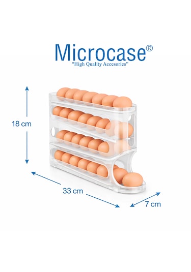 Microcase Abs Plastik Dolapiçi Yuvarlanır Tip Yumurta Organizer Ve Standı Al5452 Şeffaf