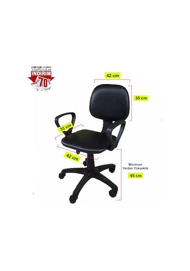 Depolife Çocuk Genç Odası Bilgisayar Ders Çalışma Ofis Koltuğu Telerlekli