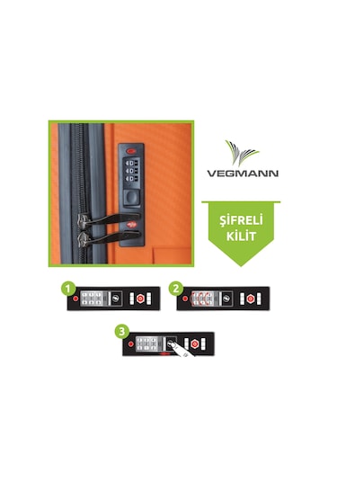 Vegmann Polipropilen Pp Atlas Turuncu Kabin Boy Valiz Turuncu