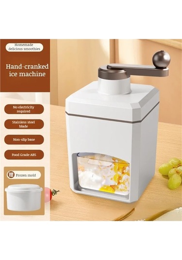 Ulzyvf Dıy Buz Kırıcı Kolu Manuel Buz Slush Makinesi Beyaz Beyaz