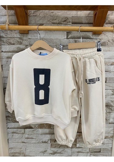 Lacıel Parıs Los Angeles Çocuk Eşofman Takım Ekru
