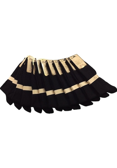 Abani Classic Erkek Soket Çorap Siyah Mevsimlik Pamuk 12 Çift Siyah