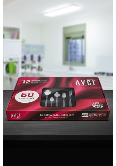 Avcı Ay Işığı 60 Parça Çatal Kaşık Takımı Gümüş