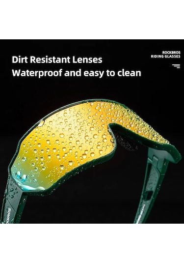 Rockbros 10161 Bisiklet Sürme Polarize / Fotokromik Gözlükler Dış Mekan Anti-uv Rüzgar Geçirmez Hd Gözlükler - Siyah / Kırmızı Fotokromik