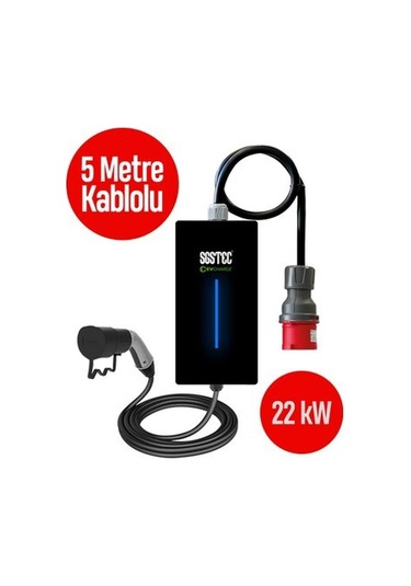 Sgstec Home 22kw 5metre Kablolu Taşınabilir Elektrikli Araç Şarj Cihazı