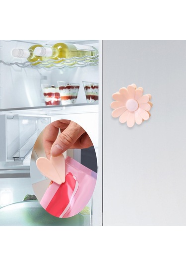 Suntek Çiçek Torbası Klipsleri Ofis Ev İçin Buzdolabı Pembe