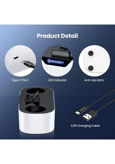 Novahub Newdery Ps5 Denetleyici Şarj İstasyonu, Playstation 5 Denetleyicileri İçin Beyaz, Model Zhx-n4p01, Amerika Birleşik Devletleri Beyaz Beyaz