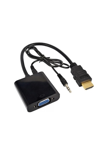 Hdmı To Vga + Ses Kablolu Çevirici Projeksiyon Uyumlu Sesli Kablo