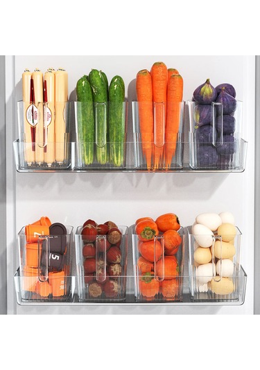 Neevoyu Pet Materyal Camurlu Buzdolabı Yan Kapı Depolama Kutusu - Yemekleri Ayrıştırır, Taze Tutar, Kolay Erişim Şeffaf