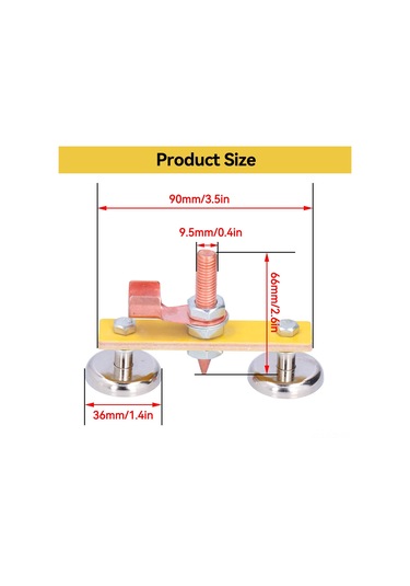 Yuntech01 300a Bakır Tel Uçlu İki Yönlü Manyetik Toplama Aleti - Kaynak Makinesi İçin Profesyonel Levha Tamiri Toplama Zıpkası