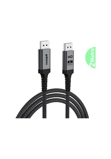 Yediseven Displayport Dp 1.4 8K 60 Hz Görüntü Aktarma Kablosu 2 M