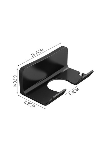 Dolıty Banyo Saç Kurutma Makinesi Rafı Yerden Sade-siyah