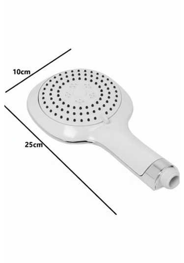 Duş Başlığı Fiskiyesi Telefonu Yuvarlak - Beyaz Başlık - Birden Fazla Fonksiyon Modu Beyaz