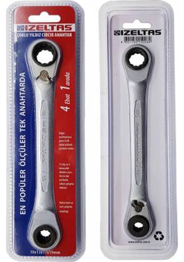 İzeltaş 0335 Coklu Yıldız Cırcır Anahtar 10 x  13 x 17 x 19 MM - 0335020010