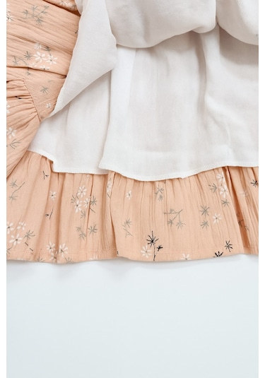 Saç Aksesuarlı Çiçekli Kız Çocuk Elbise SOMON