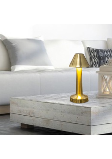 Geeroyoo Masaüstü Metal Dekoratif Led Lambası - Usb Şarjlı Dokunmatik Kontrol - Üç Renk Işığında + Sürekli Parlaklık Ayarı - Uzay Gümüşü B Tipi Gümüş