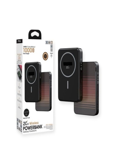 20w Hızlı Şarj Magsafe Powerbank 10000mah Taşınabilir Şarj Cihazı Type-c Giriş/çıkış Siyah
