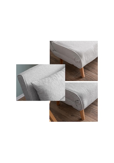 Folde 80 Tekli Yataklı Katlanır Koltuk Teddy Gri Gri