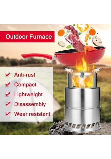 Pazly Yumru Açık Kamp Fırını Demonte Odun Sobası Taşınabilir, Çok Renkli Y15589-1 Çok Renkli