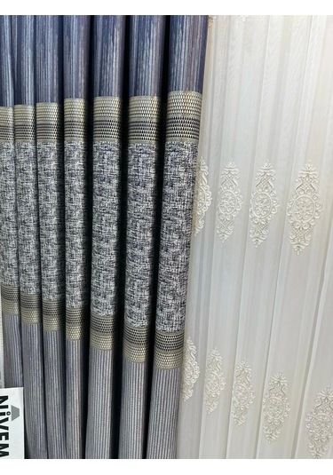 Nivemeshome Kehribar Ft614162 Gümüş 1/3 Sık Pileli Fon Perde Apm Gümüş