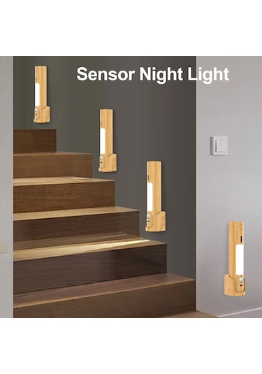 Kosona Usb Şarjlı Akıllı Led Duvar Lambası - 3 Aydınlatma Modu, 5m Algılama Mesafesi, 800mah Pil, Islak Işık 1w Beyaz