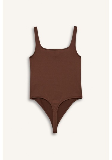 Defacto Kare Yaka Çıtçıtlı Body F9773ax25hsbn316 Kahve