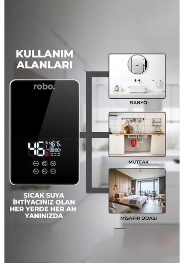 Dijital Akıllı Şofben - Duş Başlığı li