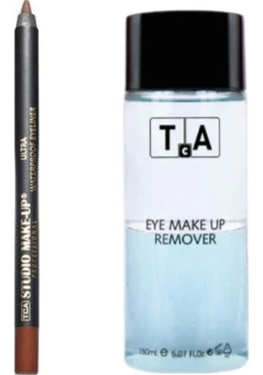 Tca Studio Make-Up Göz Makyaj Temizleyici 150 ML + Ultra Waterproof Eyeliner Dark Brown