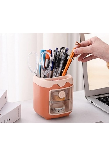 Mini Dolap Tasarımlı Kalemlik Çok Renkli